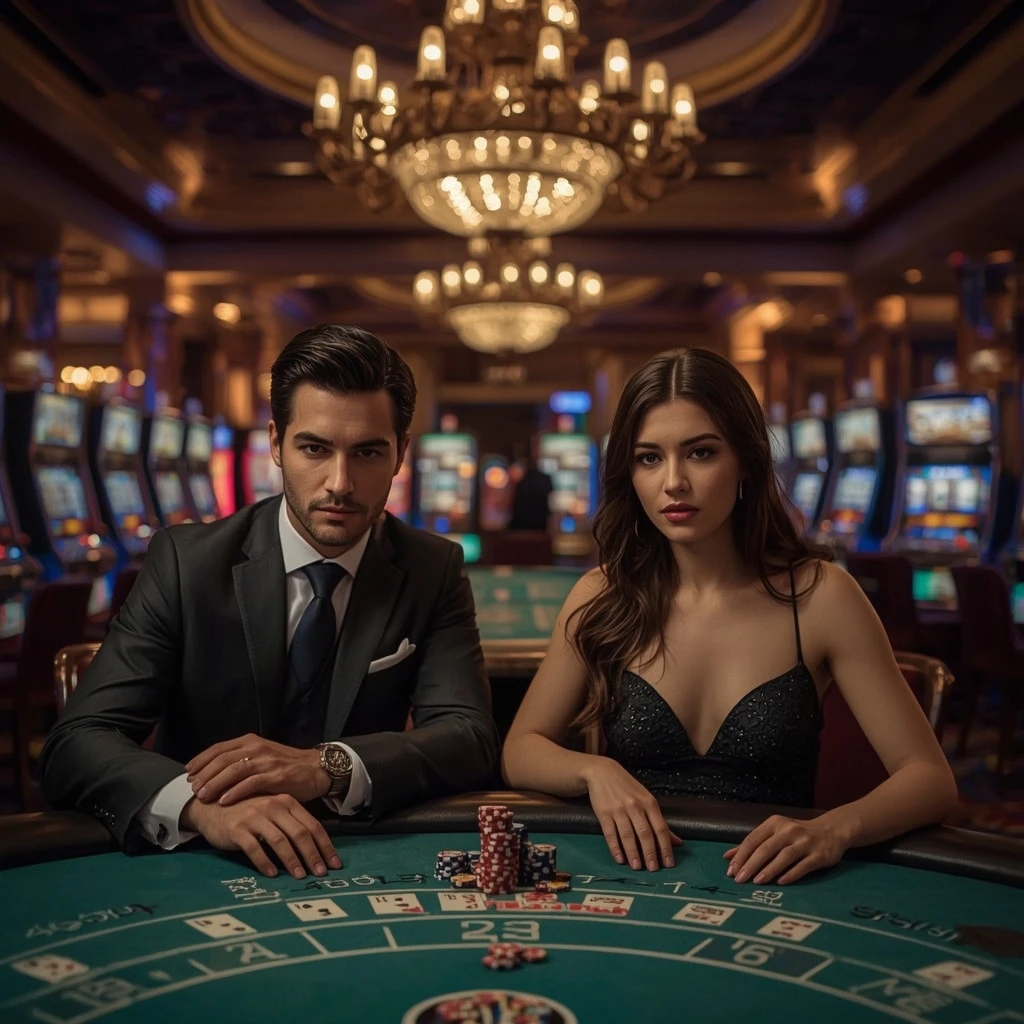 Due giocatori di poker in un Quigioco Casino